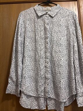 Alexander JordanWhite Black Dot Button-Up Shirt